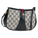 GUCCI GG Supreme Sherry Line Shoulder Bag PVC Navy Gold 72 02 024 Auth 136472-1