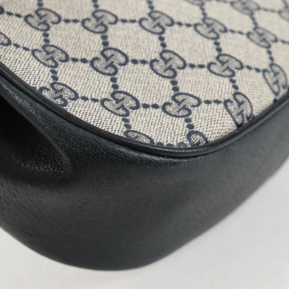 GUCCI GG Supreme Sherry Line Shoulder Bag PVC Navy Gold 72 02 024 Auth 136472