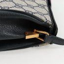 GUCCI GG Supreme Sherry Line Shoulder Bag PVC Navy Gold 72 02 024 Auth 136472-16