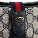 GUCCI GG Supreme Sherry Line Shoulder Bag PVC Navy Gold 72 02 024 Auth 136472-17