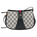 GUCCI GG Supreme Sherry Line Shoulder Bag PVC Navy Gold 72 02 024 Auth 136472-2