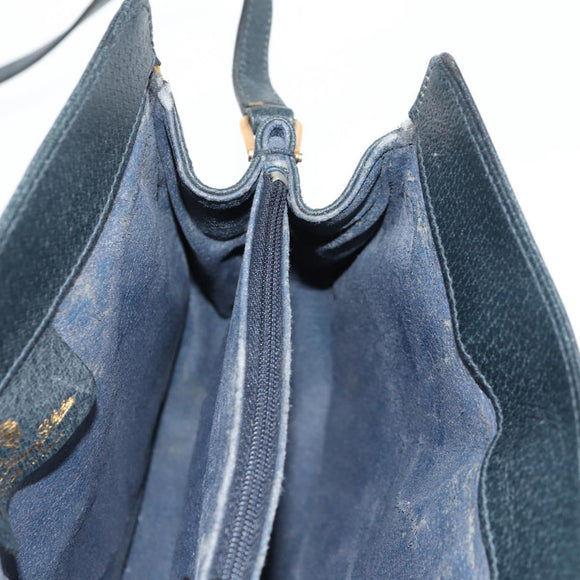 GUCCI GG Supreme Sherry Line Shoulder Bag PVC Navy Gold 72 02 024 Auth 136472