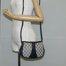 GUCCI GG Supreme Sherry Line Shoulder Bag PVC Navy Gold 72 02 024 Auth 136472-25