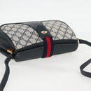 GUCCI GG Supreme Sherry Line Shoulder Bag PVC Navy Gold 72 02 024 Auth 136472-6