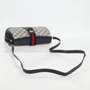 GUCCI GG Supreme Sherry Line Shoulder Bag PVC Navy Gold 72 02 024 Auth 136472-7