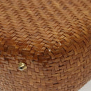 Salvatore Ferragamo Straw Bag Hand Bag Raffia Brown Gold Auth 136476-11