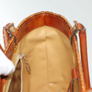 Salvatore Ferragamo Straw Bag Hand Bag Raffia Brown Gold Auth 136476-15