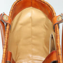 Salvatore Ferragamo Straw Bag Hand Bag Raffia Brown Gold Auth 136476-16