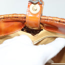 Salvatore Ferragamo Straw Bag Hand Bag Raffia Brown Gold Auth 136476-17