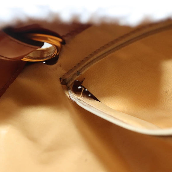 Salvatore Ferragamo Straw Bag Hand Bag Raffia Brown Gold Auth 136476