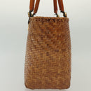 Salvatore Ferragamo Straw Bag Hand Bag Raffia Brown Gold Auth 136476-5