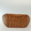 Salvatore Ferragamo Straw Bag Hand Bag Raffia Brown Gold Auth 136476-9