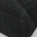 Christian Dior Lady Dior Canage Hand Bag Nylon Black Gold Auth 136477-12