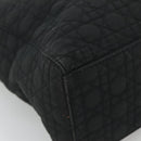 Christian Dior Lady Dior Canage Hand Bag Nylon Black Gold Auth 136477-13