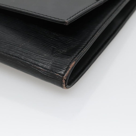 LOUIS VUITTON Epi Jena Clutch Bag Black M52722 LV Auth 136480