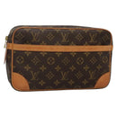 LOUIS VUITTON Monogram Compiegne 28 Clutch Tasche M51845 LV Auth 136485A-1