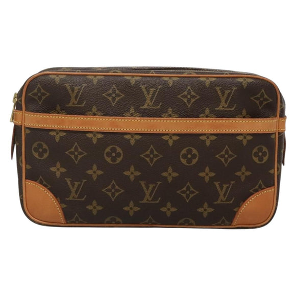 LOUIS VUITTON Monogram Compiegne 28 Clutch Bag M51845 LV Auth 136485