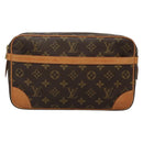 LOUIS VUITTON Monogram Compiegne 28 Clutch Tasche M51845 LV Auth 136485A-13