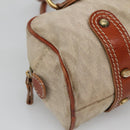VALENTINO Hand Bag Canvas Gold Beige Auth 136492-14