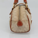 VALENTINO Hand Bag Canvas Gold Beige Auth 136492-4