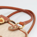 VALENTINO Hand Bag Canvas Gold Beige Auth 136492-8