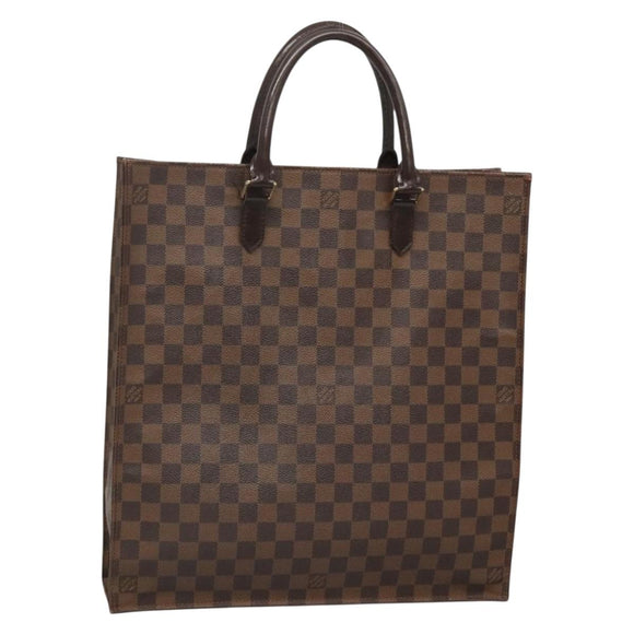 LOUIS VUITTON Damier Ebene Sac Plat Hand Bag N51140 LV Auth 136498