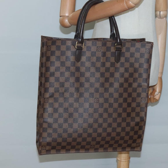 LOUIS VUITTON Damier Ebene Sac Plat Hand Bag N51140 LV Auth 136498