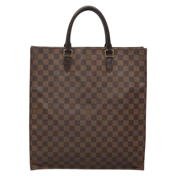 LOUIS VUITTON Damier Ebene Sac Plat Hand Bag N51140 LV Auth 136498