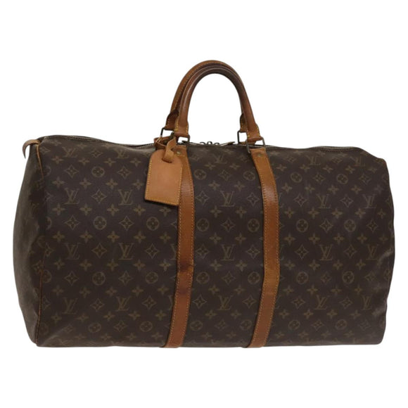 LOUIS VUITTON Monogram Keepall 55 Boston Bag M41424 LV Auth 136505
