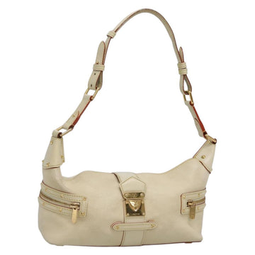 LOUIS VUITTON Suhari Ampheteu Shoulder Bag Leather White M91858 LV Auth 136527