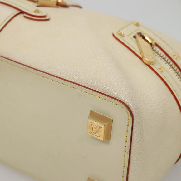 LOUIS VUITTON Suhari Ampheteu Shoulder Bag Leather White M91858 LV Auth 136527