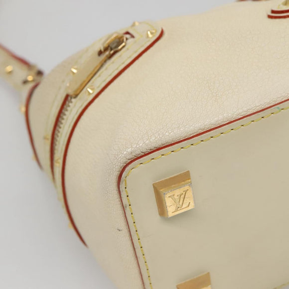 LOUIS VUITTON Suhari Ampheteu Shoulder Bag Leather White M91858 LV Auth 136527