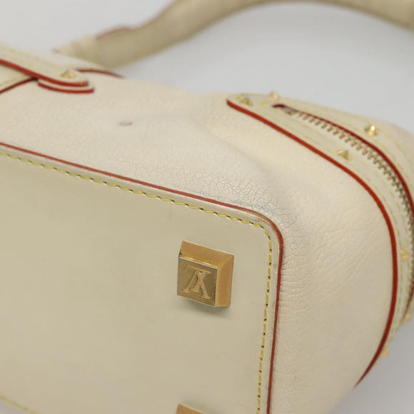 LOUIS VUITTON Suhari Ampheteu Shoulder Bag Leather White M91858 LV Auth 136527