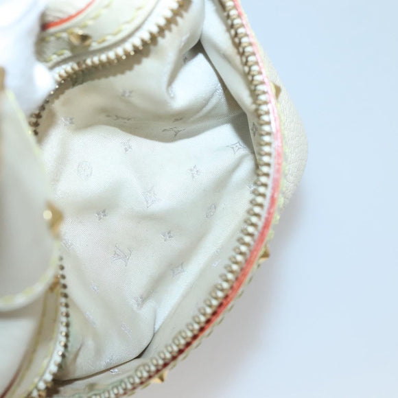 LOUIS VUITTON Suhari Ampheteu Shoulder Bag Leather White M91858 LV Auth 136527