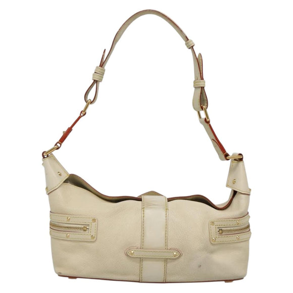 LOUIS VUITTON Suhari Ampheteu Shoulder Bag Leather White M91858 LV Auth 136527