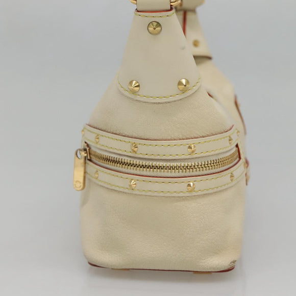 LOUIS VUITTON Suhari Ampheteu Shoulder Bag Leather White M91858 LV Auth 136527