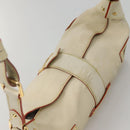 LOUIS VUITTON Suhari Ampheteu Shoulder Bag Leather White M91858 LV Auth 136527-6