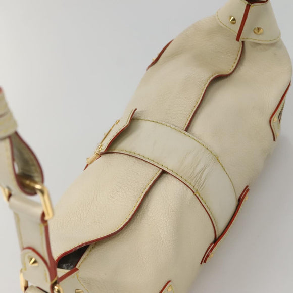 LOUIS VUITTON Suhari Ampheteu Shoulder Bag Leather White M91858 LV Auth 136527