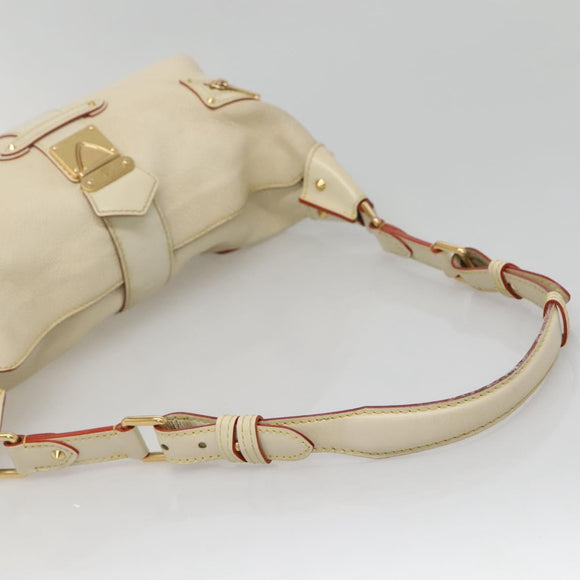LOUIS VUITTON Suhari Ampheteu Shoulder Bag Leather White M91858 LV Auth 136527