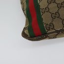 GUCCI GG Canvas Web Sherry Line Shoulder Bag Beige Gold Red 144388 Auth 136530-9