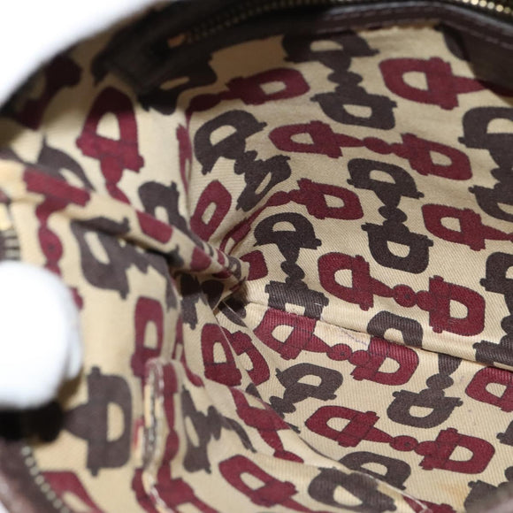 GUCCI GG Canvas Web Sherry Line Shoulder Bag Beige Gold Red 144388 Auth 136530