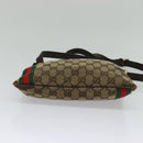 GUCCI GG Canvas Web Sherry Line Shoulder Bag Beige Gold Red 144388 Auth 136530-5