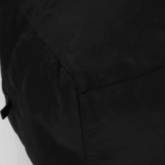 PRADA Boston Bag Nylon Black Silver Auth 136533