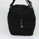 PRADA Boston Bag Nylon Black Silver Auth 136533-3