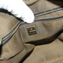 FENDI Zucca Canvas Vanity Pouch Black Brown gold Auth 136534-20