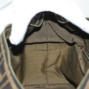 FENDI Zucca Canvas Vanity Pouch Black Brown gold Auth 136534-22