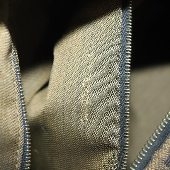 FENDI Zucca Canvas Vanity Pouch Black Brown gold Auth 136534