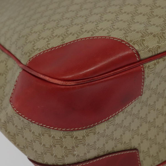 CELINE Macadam Canvas Tote Bag PVC Beige Gold Auth 136536