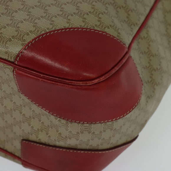 CELINE Macadam Canvas Tote Bag PVC Beige Gold Auth 136536