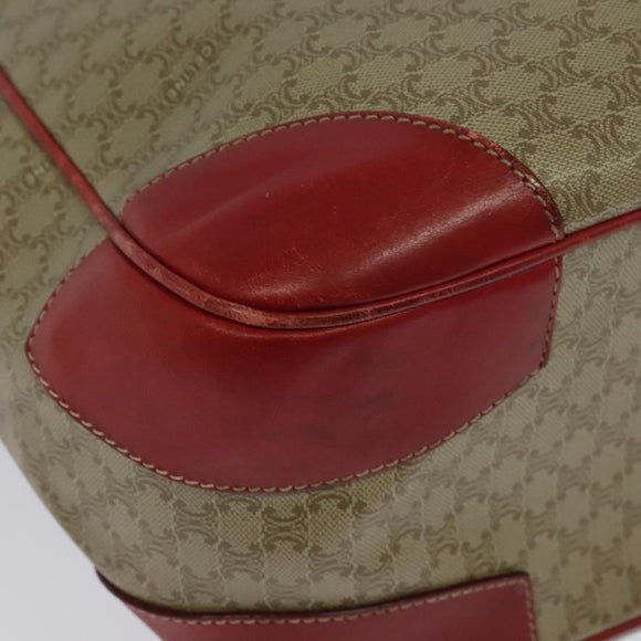 CELINE Macadam Canvas Tote Bag PVC Beige Gold Auth 136536